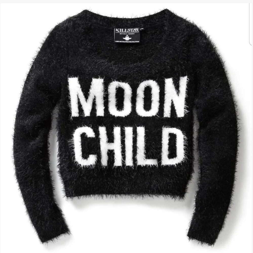 Killstar Moonchild fuzzy crop sweater